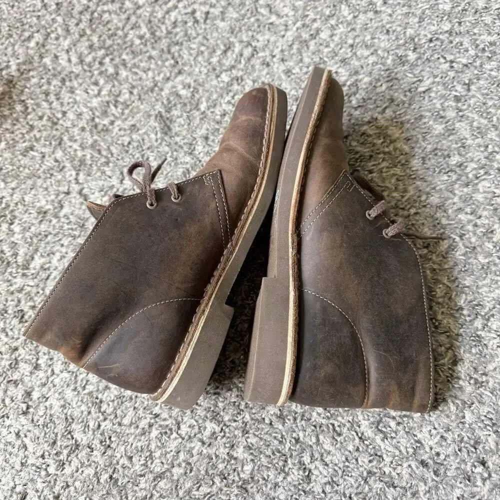 Clarks Originals Desert Boots Mens Size 8 M Brown Leather Chukka Ankle NEW READ